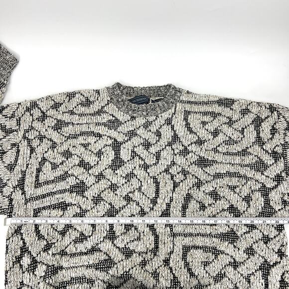 Vintage Crossings Celtic Knot Design Black Gray Cotton Blend Sweater NEW Size XL - Picture 4 of 8